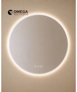 מראה עגולה LED מרחפת Aurora ללא מסגרת IP54 קוטר 100 ס"מ