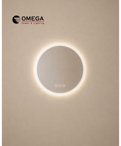 מראה עגולה LED מרחפת Aurora ללא מסגרת IP54 קוטר 60 ס"מ