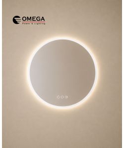 מראה עגולה LED מרחפת Aurora ללא מסגרת IP54 קוטר 80 ס"מ
