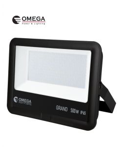 פנס הצפה 500W AC דגם GRAND שחור אור יום OMEGA