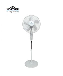מאוורר 60W עומד 16" לבן כולל טיימר 5 להבים NORTHER