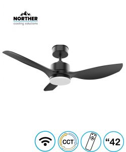 מאוורר תקרה 42" CLASSICO WIFI לפרגולה IP44 כולל שלט ותאורה NORTHER