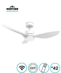 מאוורר תקרה 42" CLASSICO WIFI לפרגולה IP44 כולל שלט ותאורה NORTHER