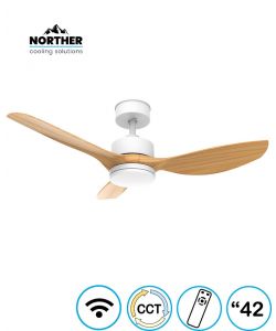 מאוורר תקרה 42" CLASSICO WIFI לפרגולה IP44 כולל שלט ותאורה NORTHER