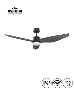 מאוורר תקרה 52" UNO WIFI לפרגולה IP44 כולל שלט ותאורה NORTHER