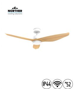 מאוורר תקרה 52" UNO WIFI לפרגולה IP44 כולל שלט ותאורה NORTHER