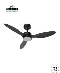 מאוורר תקרה 42" VERMONT +שלט ולד 24W CCT שחור NORTHER