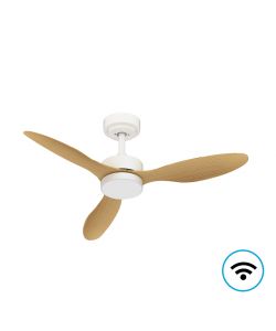 מאוורר תקרה 42" VERMONT +שלט ולד 24W CCT עם עמעם לבן+עץ NORTHER WiFi