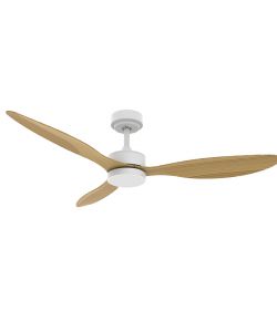 מאוורר תקרה 52" VERMONT +שלט ולד 24W CCT לבן+עץ NORTHER
