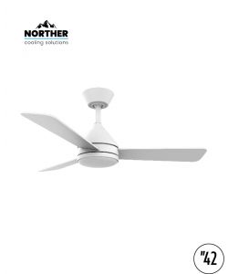 מאוורר תקרה 42" YOUNG +שלט ולד 24W CCT לבן+עץ NORTHER