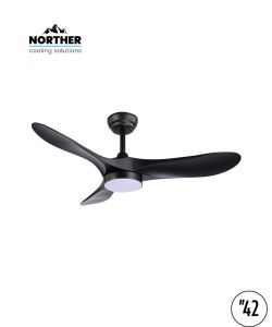 מאוורר תקרה 42" YORK +שלט ולד 24W CCT שחור NORTHER