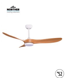 מאוורר תקרה 52" YORK +שלט ולד 24W CCT לבן+עץ NORTHER