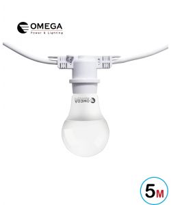 גרלנדה לבנה עם 5 בתי נורה