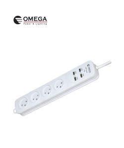 רב שקע ומטען 4xUSB
