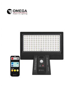 זרקור נטען SOLARIS 100W+שלט+פאנל סולארי OMEGA IP65 CCT