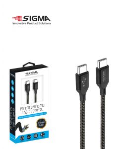 כבל פרימיום מהיר 20W PD 3A (C) ל-TYPE C שחור 1.8 מ'