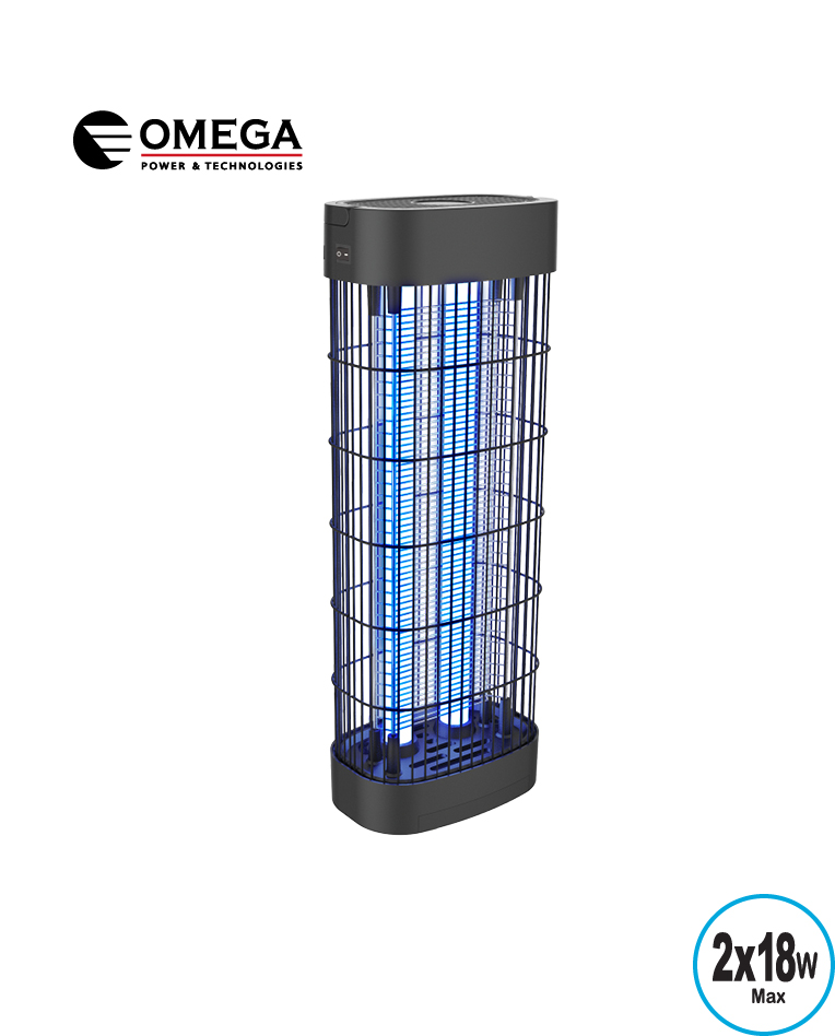 אומגה קטלן יתושים אלקטרוני מגדל 36W עם 2 נורות UV ורשת בטיחותית דגם OM IK612